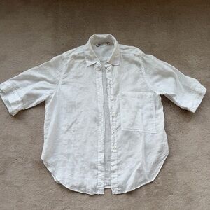 Zara Linen Short Sleeve Shirt